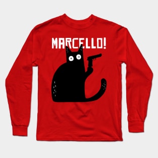 funny cat – Meowrio - mamma mia Marcello meme (red variant) Long Sleeve T-Shirt